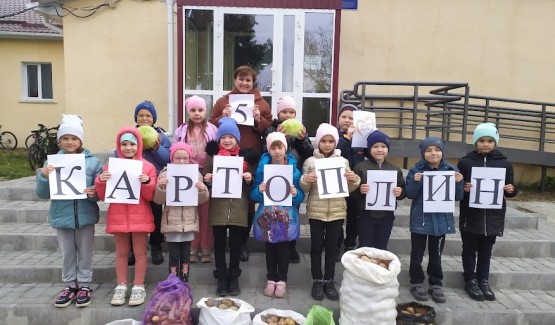 Лідери учнівського врядування з волонтерами гімназії провели благодійну акцію « 5 картоплин»