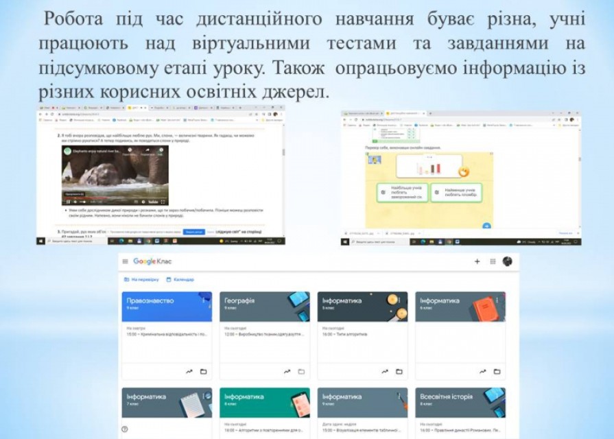 Дистанційні платформи та практики для учнів від вчителів гімназії
